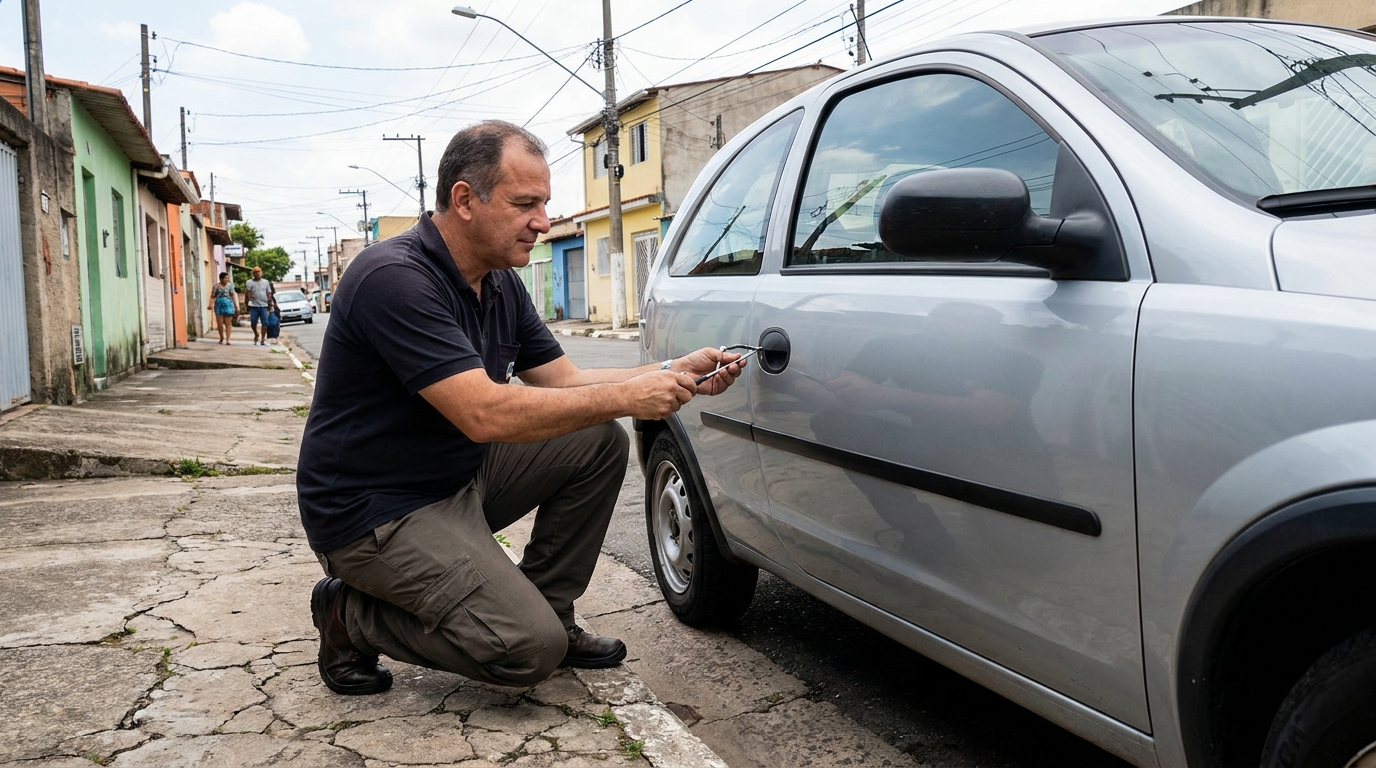 Abertura de carro sem danos por chaveiro no Bairro de Fátima, Niterói‑RJ